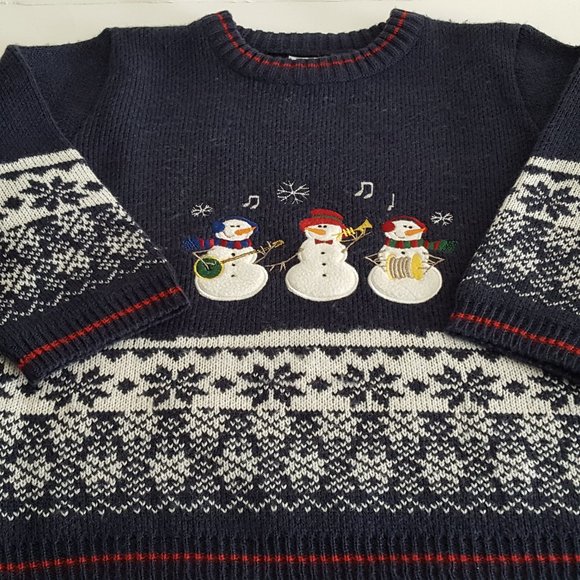 Holiday Sweater Sweater Navy Blue Size 4T 1990's - Picture 15 of 15